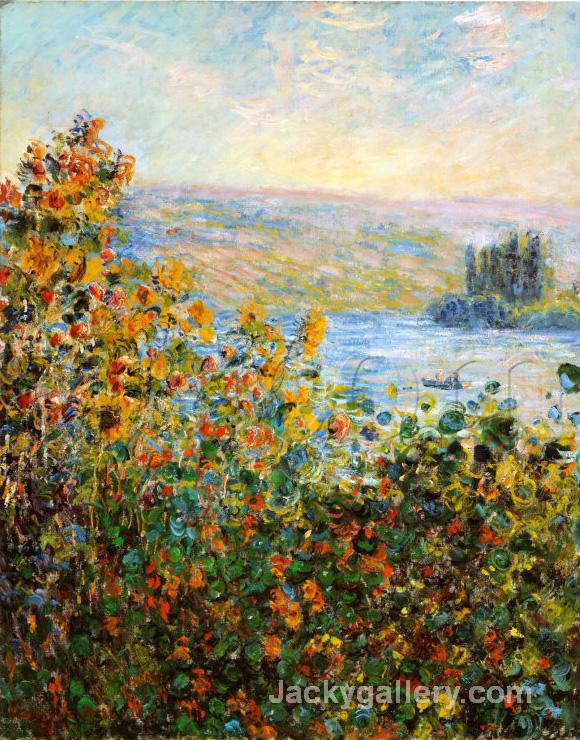 Flower Beds At Vetheuil by Claude Monet paintings reproduction
